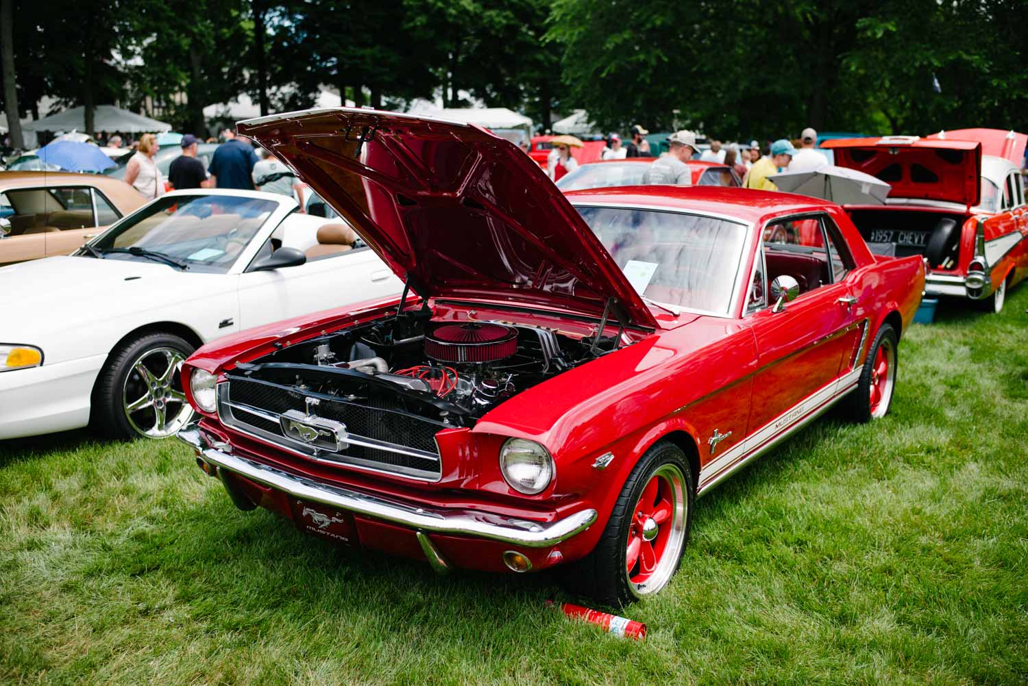 Red First-Gen Ford Mustang Coupe