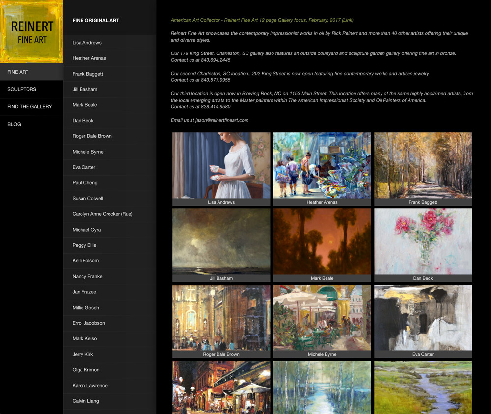 website reinertfineart.com for Rick Reinert